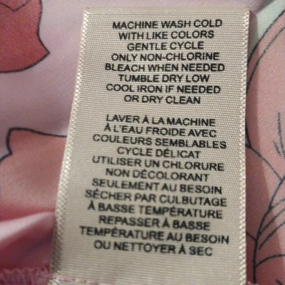 Philosophy Long Sleeved Keyhole Pleated Neckline Pink Floral Iris Print … - Picture 12 of 13